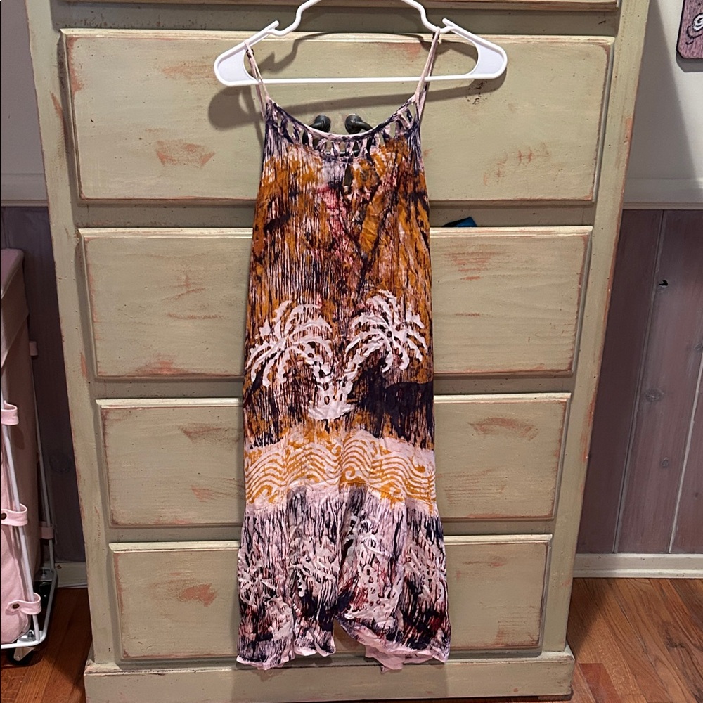 Kohinoor Fashion Good ConditionBohemian Maxi Dress with Tropical Print One Size
